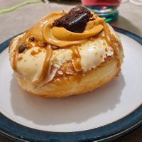 Salted caramel brownie donut at Planet Donut  in Lichfield