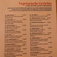 Vegetarische Karte at Kashmir in Freiburg