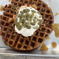 Seasonal Pumpkin spice waffles  at Greenheart in Leesburg