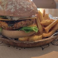 The best vegan burger!!! at Taberna El Camperu in Arriondas