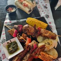 Anticuchos y choripanes at Vegan Street Bar - Yasai Bar in Santiago