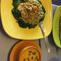 Z’oodles with creamy sauce and soup of the day at Lotus Leaf Cafe in Wichita