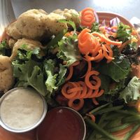 Veggies and fried broccoli  at Lotus Leaf Cafe in Wichita