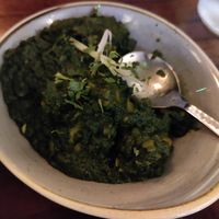 Palak aloo (spiced spinach with potato) at Kashmir in South West London