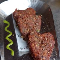 Crunchy lotus kebab at Kashmir in South West London