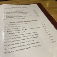 The menu at Restaurang Ha Long in Lund
