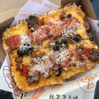 Violife cheese and beyond sausage   at Joyride Pizza in San Francisco