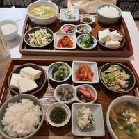 Vegan set and makgeolli😄 at Urban Tofu 도시두부가게  in Seoul