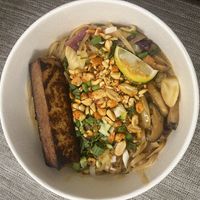 Peanut noodle bowl with tofu 🤍🌱  at Fiction Kitchen in Raleigh