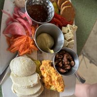 Charcuterie board - the tempeh pate is newer compared to the board at old location. We liked it    at Fiction Kitchen in Raleigh