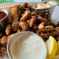 Corn meal crusted oyster mushrooms.   at Fiction Kitchen in Raleigh
