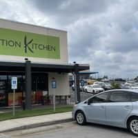 Outside dining by front entrance   at Fiction Kitchen in Raleigh
