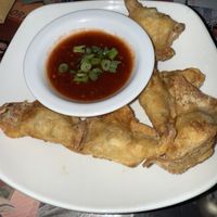 Lions mane Crb rangoon  at Fiction Kitchen in Raleigh