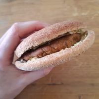 A hummus plant-based sandwich from the fridge #Veganuary at Tref in Belgrade