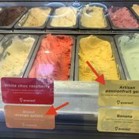 Blood orange and passion fruit sorbet  at Corso Ice Cremerie in Manly