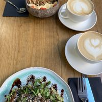 Açai Bowl, Avocado Toast and Cappuccino with Oat Milk  at Cult Café in Valencia