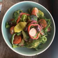 Greek salad (without the feta)   at Spero Greek Street in Mooloolaba