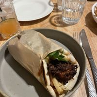 Vegan gyros with courgette   at Spero Greek Street in Mooloolaba