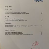 Menu  at Spero Greek Street in Mooloolaba