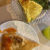 Empanadilla and Tortilla (vegan)   at A Corre Vexeta in Santiago De Compostela