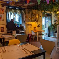 Interior of restaurant at A Corre Vexeta in Santiago De Compostela