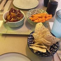 Hummus and crudités   at A Corre Vexeta in Santiago De Compostela
