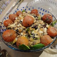Salad with toasted almonds at A Corre Vexeta in Santiago De Compostela