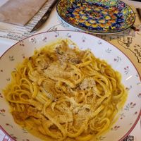Pasta carbonara at A Corre Vexeta in Santiago De Compostela
