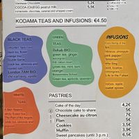 Tea menu  at Elemiah in Fontainebleau