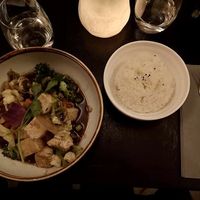 Main dish with tofu, soy sauce and cashews  at The Ricemarket in Copenhagen