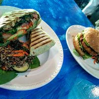 Tempeh wrap and veggie burger at Cafe Organic in Fort Walton Beach
