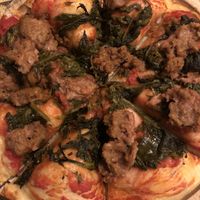 Friarielli veggies and Beyond Meat sausage pizza   at Birrificio Torino in Turin