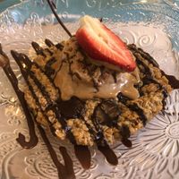 Warm oats cookie w/ice cream 😋  at Mareando la Huerta in Alicante