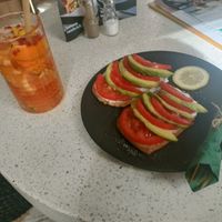 Avocado toast and sugar-free watermelon lemonade at herBar in Budapest