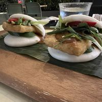 Vegan bao with tofu, chilli, coriander and a satay sauce   at Infusion Cafe & Thai in Maroochydore