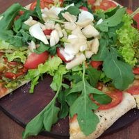 The first pizza I had at Herbolarium in Santa Fe