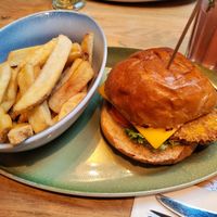 Zeitgeist Burger with Fries at Hans im Glück in Hannover