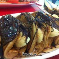 chocolate - peanut butter - banana pancakes ... delicious!  at Pura Vida Bakery and Bystro in Las Vegas