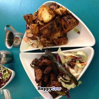 Vegan sausage and country potatoes at Pura Vida Bakery and Bystro in Las Vegas