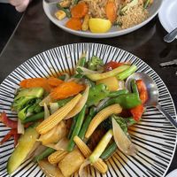 Pad Thai (no egg) and sweet and sour Thai style  at Khoonthai in Ararat