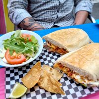 Torta chorizo 14,50€ at Pura Vida Vegan Tacos in Antwerpen