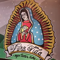 Wall painting inside at Pura Vida Vegan Tacos in Antwerpen