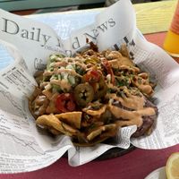 the loaded nachos, so filling and yummie. best ones i ever had!  at Pura Vida Vegan Tacos in Antwerpen