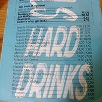 Drinks (spirits) menu at Pura Vida Vegan Tacos in Antwerpen