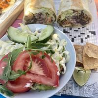 Burrito plate  at Pura Vida Vegan Tacos in Antwerpen