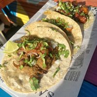 3 different taco’s  at Pura Vida Vegan Tacos in Antwerpen