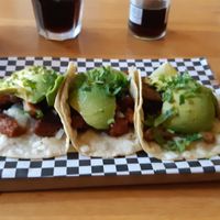 3 tacos at Pura Vida Vegan Tacos in Antwerpen