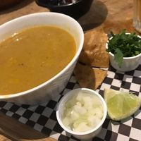 Tasty lentil soup at Pura Vida Vegan Tacos in Antwerpen