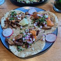 Tacos Milanesa at Pura Vida Vegan Tacos in Antwerpen