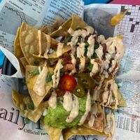 Loaded nachos at Pura Vida Vegan Tacos in Antwerpen